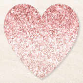 ピンクスパークルガーリーグリジーグラムグリッター ペーパーコースター (正面)