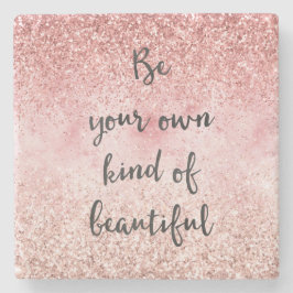 ピンクスパークルガーリーグリズジーグラムグリッタービューティフル ストーンコースター