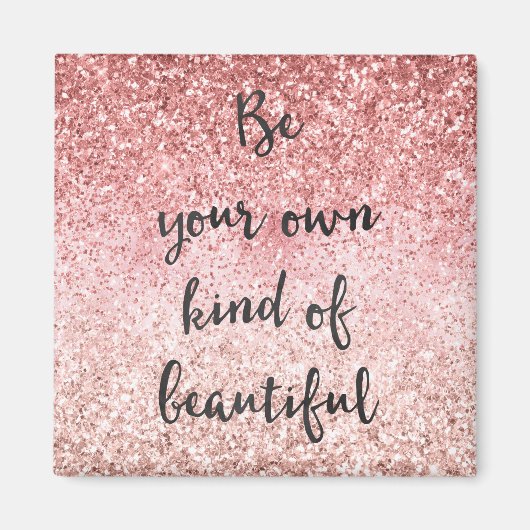 ピンクスパークルガーリーグリズジーグラムグリッタービューティフル マグネット (正面)