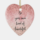 ピンクスパークルグリッガーリージーグラムグリッタービューティフル セラミックオーナメント (右)