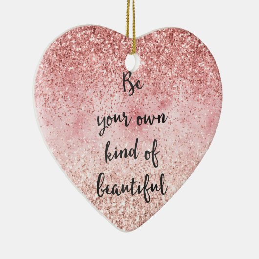 ピンクスパークルグリッガーリージーグラムグリッタービューティフル セラミックオーナメント (右)