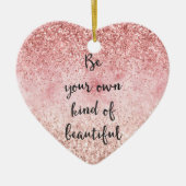 ピンクスパークルグリッガーリージーグラムグリッタービューティフル セラミックオーナメント (正面)