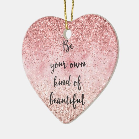 ピンクスパークルグリッガーリージーグラムグリッタービューティフル セラミックオーナメント (左)