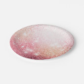 ピンクスパークルグリッターデザイン ペーパープレート (アングル)