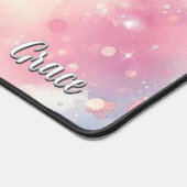 ピンクスパークルグリッター個人用ホームオフィス デスクマット (コーナー)