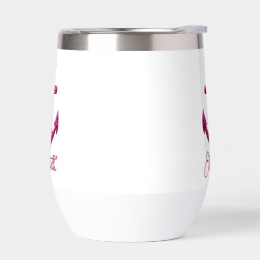 ピンクスパークルグリッター航海のセーリングいかり名 (左面)