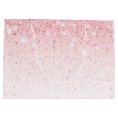 ピンクスパークルグリッター赤面 ラージペーパーバッグ (裏面)