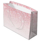 ピンクスパークルグリッター赤面 ラージペーパーバッグ (裏面アングル)