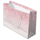 ピンクスパークルグリッター赤面 ラージペーパーバッグ (正面アングル)