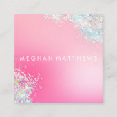 ピンクスパークルスタイルリスト四角名刺 スクエア名刺 (正面)