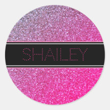 ピンクスパークルステッカーまたは封筒シール