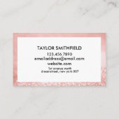 ピンクスパークルズシルクヘア&化粧トレンディー 名刺 (裏面)