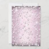 ピンクスパークルティアラ&ハートキンセアニェラ招待状 招待状 (裏面)