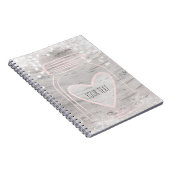 ピンクスパークルハートメイソンジャー&ライツグ素朴ラム ノートブック (右側)