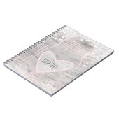 ピンクスパークルハートメイソンジャー&ライツグ素朴ラム ノートブック (左側)