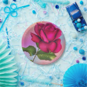 ピンクスパークルバラレインボーパステルバースデーパーティー ペーパープレート (パーティー)