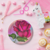 ピンクスパークルバラレインボーパステルバースデーパーティー ペーパープレート (パーティー)