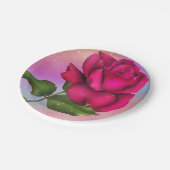 ピンクスパークルバラレインボーパステルバースデーパーティー ペーパープレート (アングル)