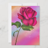 ピンクスパークルバラレインボーパステルバースデーパーティー 招待状 (裏面)