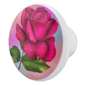 ピンクスパークルバラレインボーパステルフローラ セラミックノブ (右)