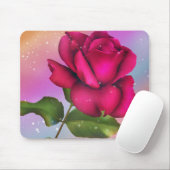 ピンクスパークルバラレインボーパステルフローラ マウスパッド (マウス)