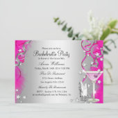 ピンクスパークルヒール&カクテルバチェロレッテ 招待状 (スタンド正面)