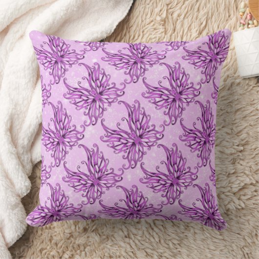 ピンクスパークルフェアリーウィングス装飾用クッション クッション (ブランケット)