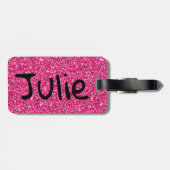 ピンクスパークルブラックバナーラゲッジタグ ラゲッジタグ (裏面横)
