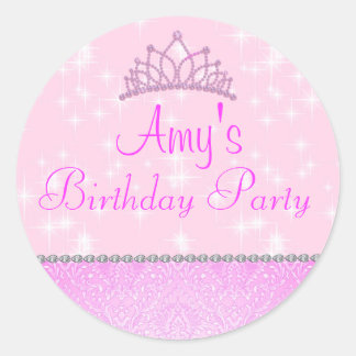 ピンクスパークルプリンセスシール ラウンドシール