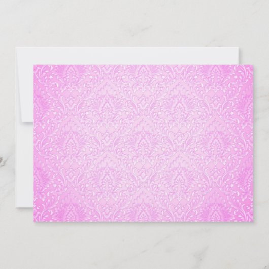 ピンクスパークルプリンセス誕生日招待状 招待状 (裏面)