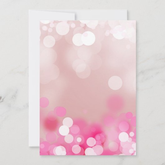 ピンクスパークルライト婚約パーティ招待状 招待状 (裏面)