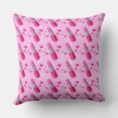 ピンクスパークルリップスティック恋人装飾用クッション クッション (裏面)