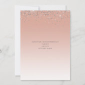 ピンクスパークル結婚フローラのドレスブライダルシャワー 招待状 (裏面)