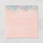 ピンクスパークル美しいスタイリストスクエアビジネスカード スクエア名刺 (裏面)