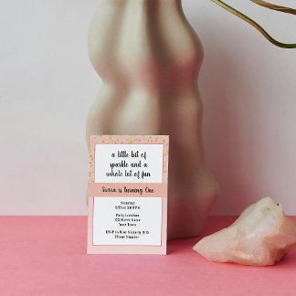 ピンクスパークル誕生日招待状 招待状