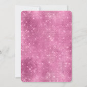 ピンクスパークル金ゴールドグリッター誕生日 招待状 (裏面)