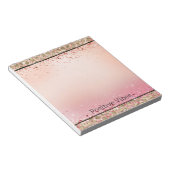 ピンクスパークル金ゴールドヒョウ印刷 ノートパッド (アングル)