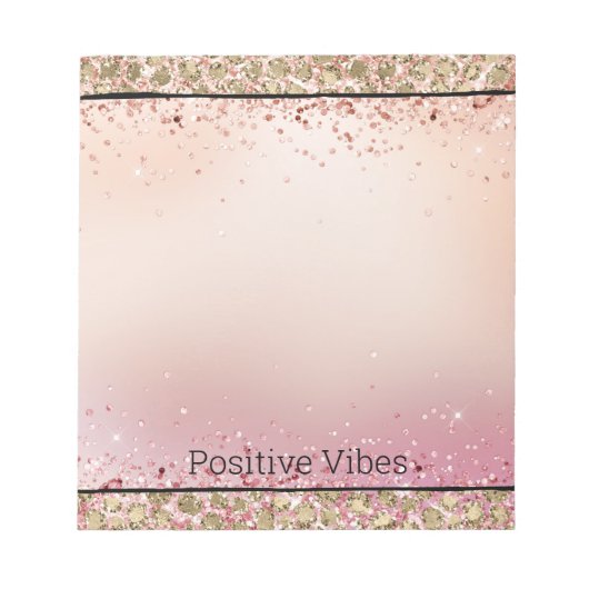 ピンクスパークル金ゴールドヒョウ印刷 ノートパッド (正面)