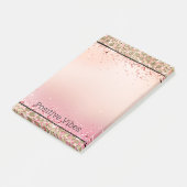 ピンクスパークル金ゴールドヒョウ印刷 ポストイット (アングル)