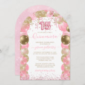 ピンクスパークル グラム キンセアニエラ バルーン インビテーション (正面/裏面)