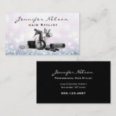 ピンクスパークル《写真》ぼけ味美容師サロンツール美しい 名刺 (正面/裏面)