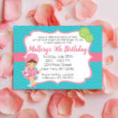 ピンクスパ誕生日招待状 招待状