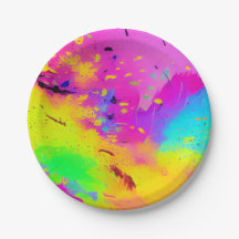 ピンクスプラッシュと抽象芸術の絵を描増加