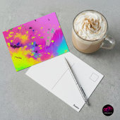 ピンクスプラッシュと抽象芸術の絵を描増加 ポストカード