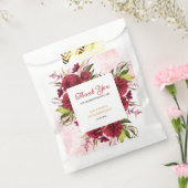 ピンクスプラッシュブルガンディダリアバラ誕生日 フェイバーバッグ (封をした状態)