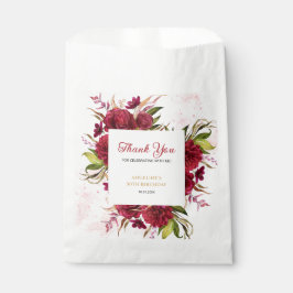 ピンクスプラッシュブルガンディダリアバラ誕生日 フェイバーバッグ