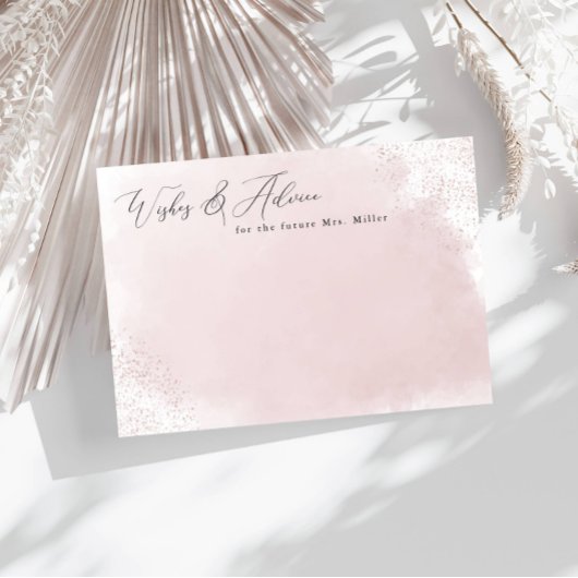 ピンクスプラッシュミニマリストの願い&アドバイスカード エンクロージャーカード