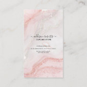 ピンクスプラッシュ液体グリッター大理石カップケ気にーキ 名刺 (裏面)