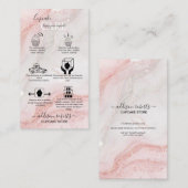 ピンクスプラッシュ液体グリッター大理石カップケ気にーキ 名刺 (正面/裏面)