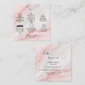 ピンクスプラッシュ液体グリッター大理石ケ気にーキ スクエア名刺 (正面/裏面)